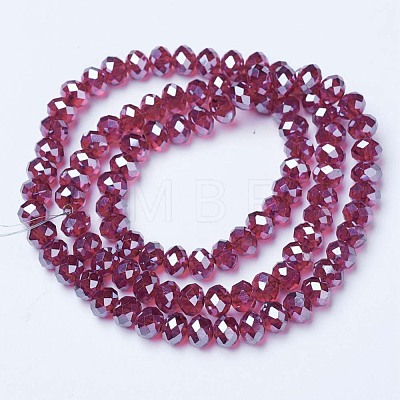 Electroplate Glass Beads Strands X-EGLA-A034-T2mm-A02-1