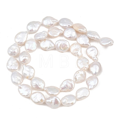 Natural Baroque Keshi Pearl Coin Beads Strands PA-CBAFEE8-15A-1