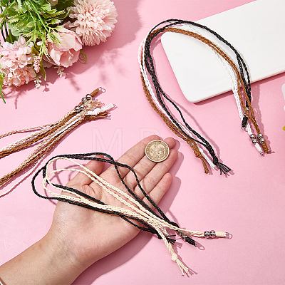 10Pcs 5 Colors Waxed Polyester Cord Adjustable Necklaces Making AJEW-SC0004-32-1