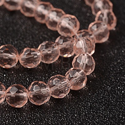 Faceted Glass Round Beads Strands X-GF6mmC40-1