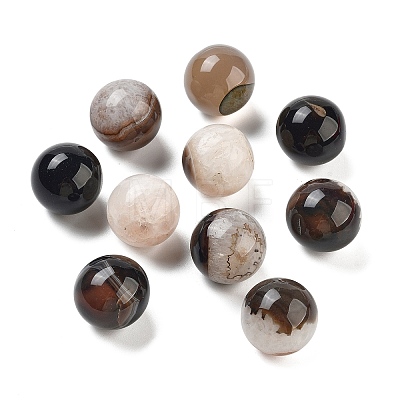 Natural Agate Sphere Beads G-G129-01-1