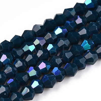 Opaque Solid Color Electroplate Glass Beads Strands LS-EGLA-A039-P2mm-L09-1