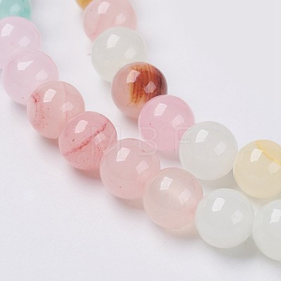 Natural Colorful Green Jade Beads Strands G-G757-01-8mm-1