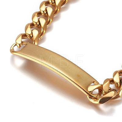 304 Stainless Steel Cuban Link Chain Bracelets BJEW-L661-02G-1