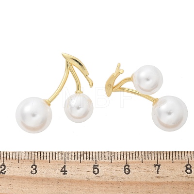 Brass Cherry Stud Earrings EJEW-R016-12G-1