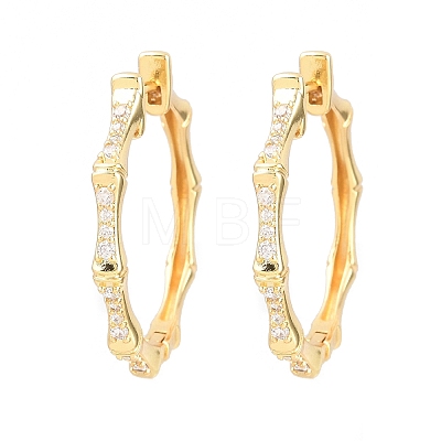 Brass Micro Pave Cubic Zirconia Hoop Earrings EJEW-P346-07G-01-1
