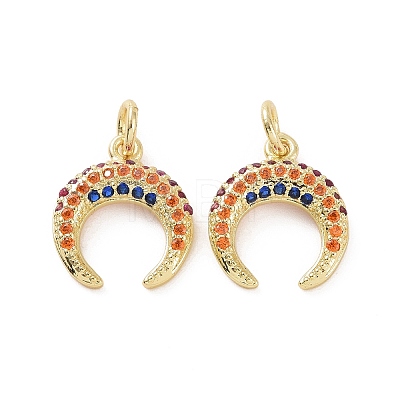 Brass Micro Pave Colorful Cubic Zirconia Charms KK-E068-VF175-1