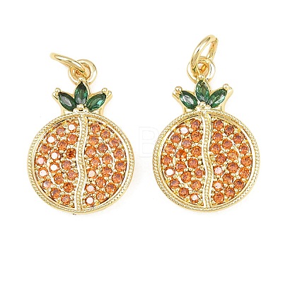 Brass Micro Pave Cubic Zirconia Charms KK-C250-03B-1