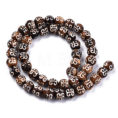 Tibetan Style dZi Beads Strands TDZI-R001-02A-1