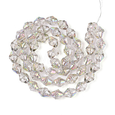 Electroplate Transparent Glass Beads Strands EGLA-N020-03H-1