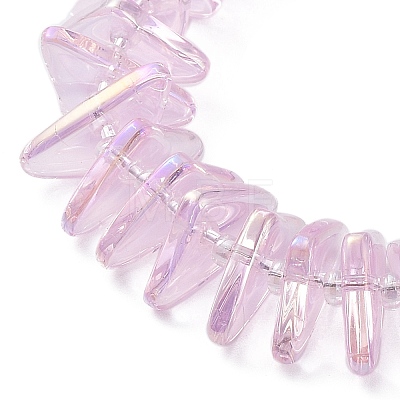 Electroplate Transparent Glass Beads Strands EGLA-R114-01H-1