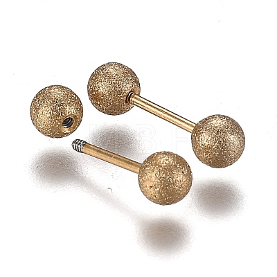 304 Stainless Steel Ball Stud Earrings EJEW-H113-01G-A-1