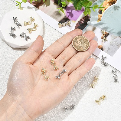 4Pcs Locking Double Brass Bead Tips KK-YW0004-92LG-1