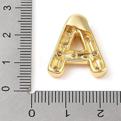 Brass Micro Pave Clear Cubic Zirconia Pendant KK-Z046-01G-A-1