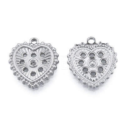 Non-Tarnish 304 Stainless Steel Pendant Rhinestone Settings STAS-N098-209P-1