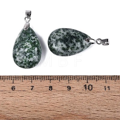 Natural Green Spot Jasper Pendants G-N362-03P-08-1