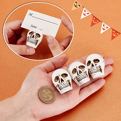 Skull Resin Name Card Holder DIY-WH0430-814-1