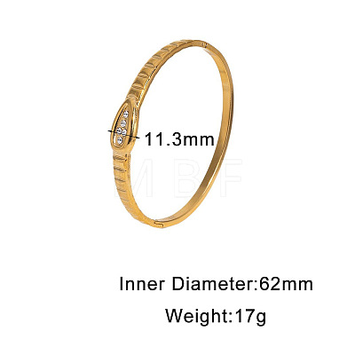 304 Stainless Steel Rhinestone Hinged Bangles for Women FS-WGE0196-02-1