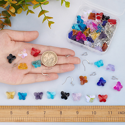 SUNNYCLUE DIY Transparent Butterfly Drop Earring Making Kit DIY-SC0018-34-1