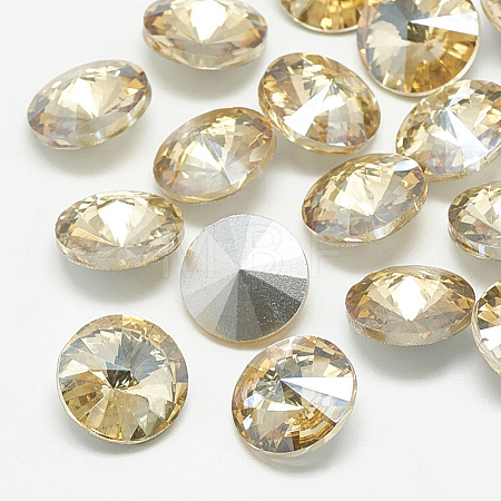 Pointed Back Glass Rhinestone Cabochons RGLA-T086-10mm-06-1