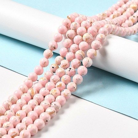 Synthetic Turquoise and Sea Shell Assembled Beads Strands G-D482-01E-06-1