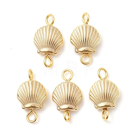 Plating ABS Plastic Shell Connector Charms PALLOY-JF02588-1