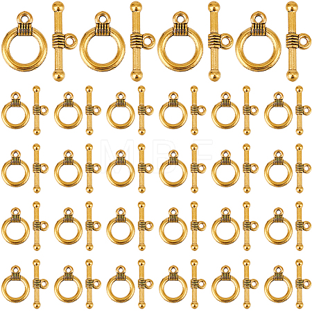 120Pcs Tibetan Style Alloy Toggle Clasps FIND-SP0001-21AG-1