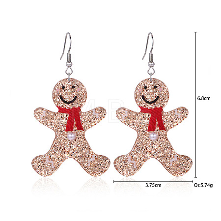 Christmas Alloy Rhinestone Dangle Earrings FS-WGC5D36-13-1