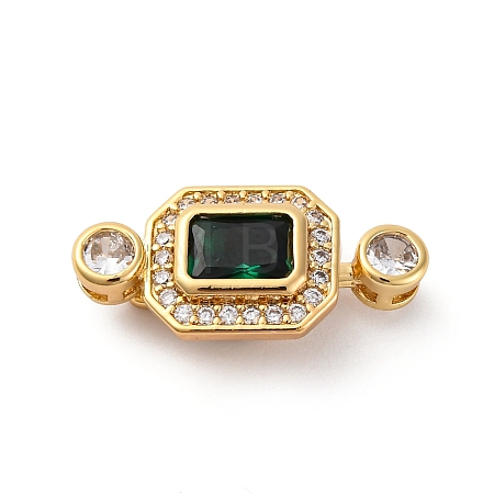 Brass Micro Pave Cubic Zirconia Box Clasps KK-P291-32G-1