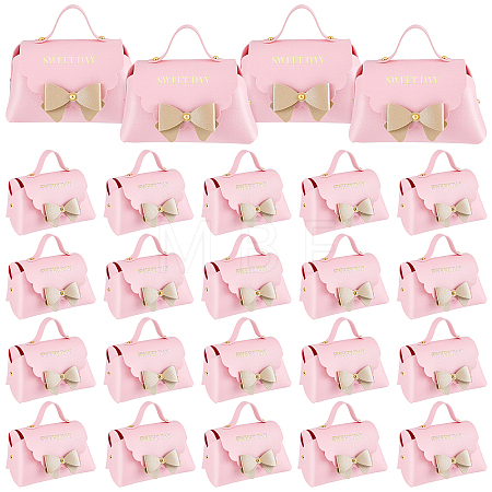 40 Bags Bowknot Handbag Shaped PU Leather Candy Gift Tote Boxes CON-WA0001-26-1