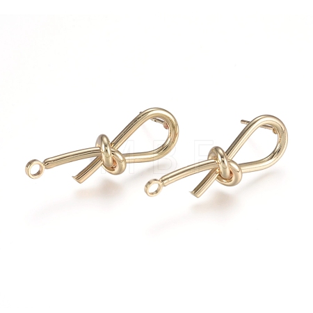 Brass Stud Earring Findings X-KK-L198-010LG-1