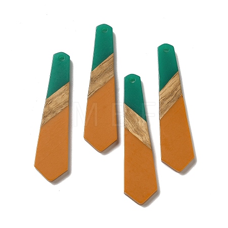 Opaque Resin & Walnut Wood Pendants RESI-D060-B-03-1