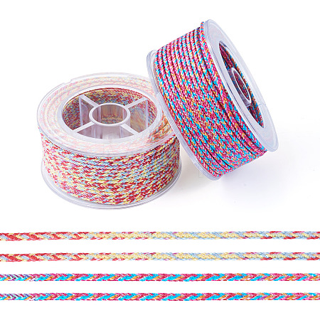 2 Rolls 2 Colors 11M Braided Nylon Chinese Knot Cord WCOR-TA0001-02A-1