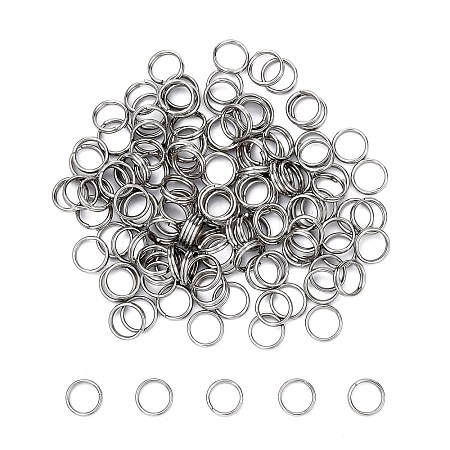 Tarnish Resistant Jewelry Findings Original Color Stainless Steel Split Rings X-STAS-E010-6x1mm-2-1