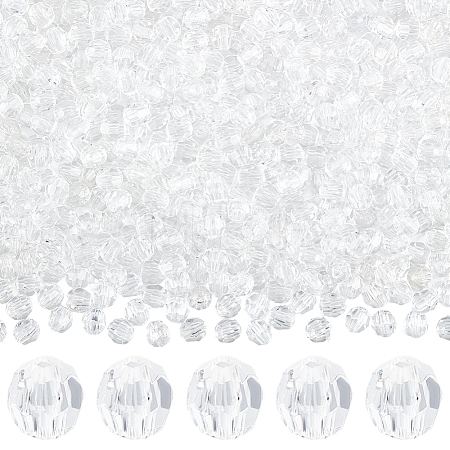 600Pcs Round Transparent Acrylic Beads MACR-ME0001-24-1