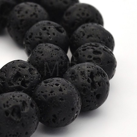 Natural Lava Rock Round Bead Strands X-G-M169-14mm-03-1