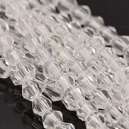 Faceted Bicone Glass Beads Strands EGLA-P016-4mm-01-1