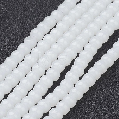Imitation Jade Glass Beads Strands X-GMR4mmC26-1
