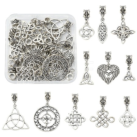 22Pcs 11 Style Alloy European Dangle Charms PALLOY-YW00226-1
