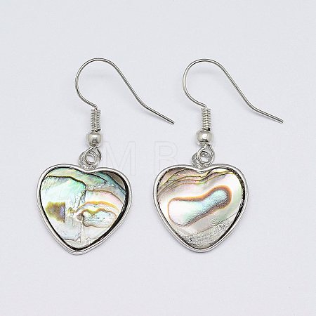 Abalone Shell/Paua Shell Dangle Earrings EJEW-P117-03-01-1