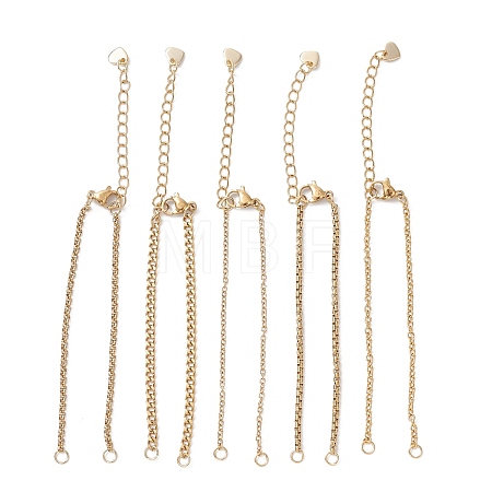304 Stainless Steel Cable Chain & Venetian Chain & Rolo Chain Bracelet Making AJEW-JB01442-1