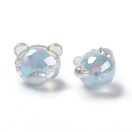 UV Plating Rainbow Iridescent Acrylic Beads X1-OACR-H015-11A-1