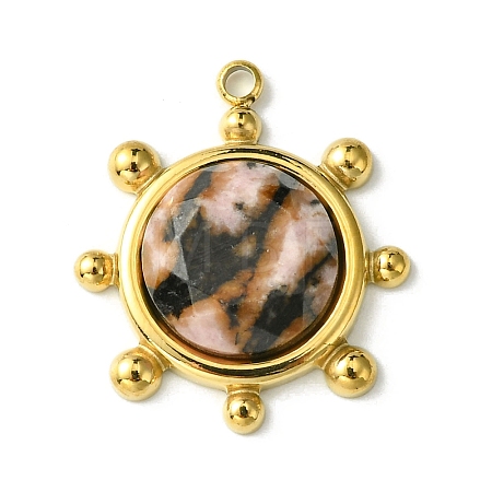 Faceted Natural Rhodonite Pendants FIND-Z028-39A-1