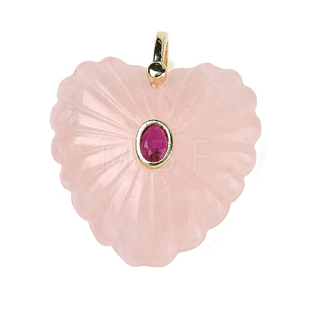 Natural Rose Quartz Carved Pendants G-C276-01G-17-1