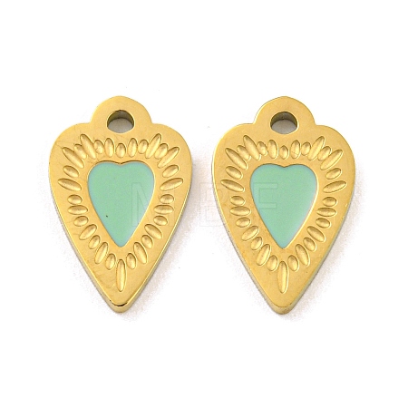316 Surgical Stainless Steel Enamel Charms STAS-M073-42A-02G-1