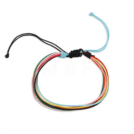 Multi-strand Fibre Wax Threads Braided Bracelet GN8006-1-1