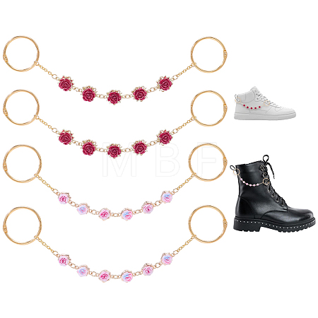 4Pcs 2 Styles Alloy & Resin Boot Strap Chains HJEW-HY00195-1