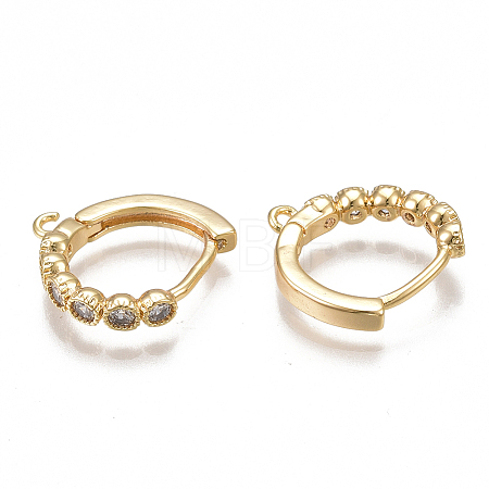 Brass Huggie Hoop Earring Findings X-KK-T038-488G-1