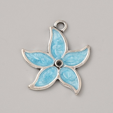 Ocean Theme Alloy Enamel Pendants ENAM-CJC0022-14F-AS-1