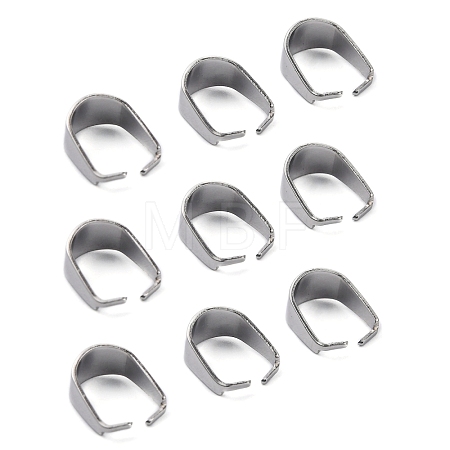Tarnish Resistant 304 Stainless Steel Snap on Bails X-STAS-R048-10x7mm-1